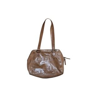 Spikes & Sparrow Brown Full Grain Leather Tote Shoulder Bag Zippered